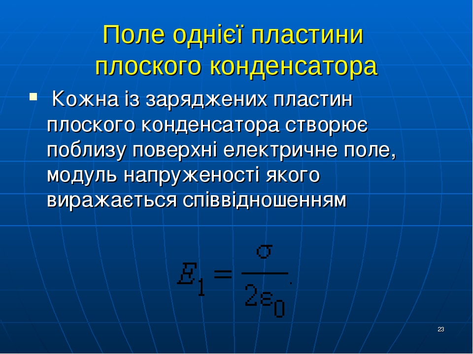 Электрическое поле плоского конденсатора