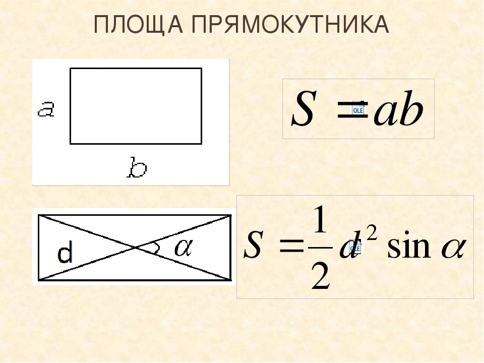 Площа прямокутника, паралелограма, квадрата.