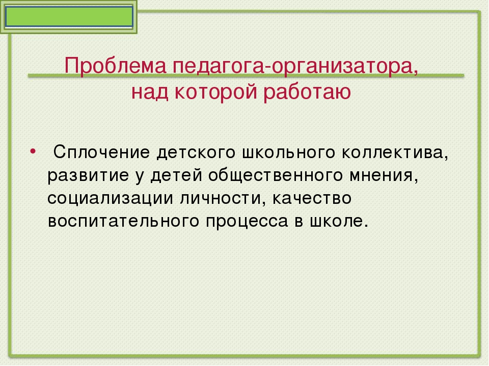 Отчет педагога организатора презентация