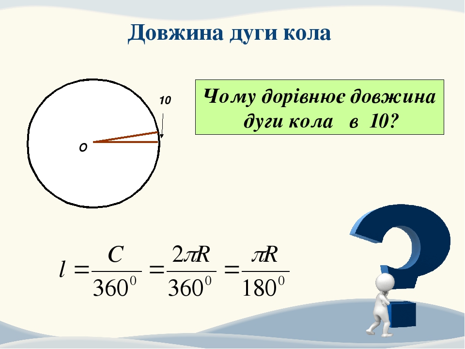 Длинная окружности. Довжина дуги кола. Формула довжини дуги. Формула довжини кола. Як знайти довжину дуги кола.