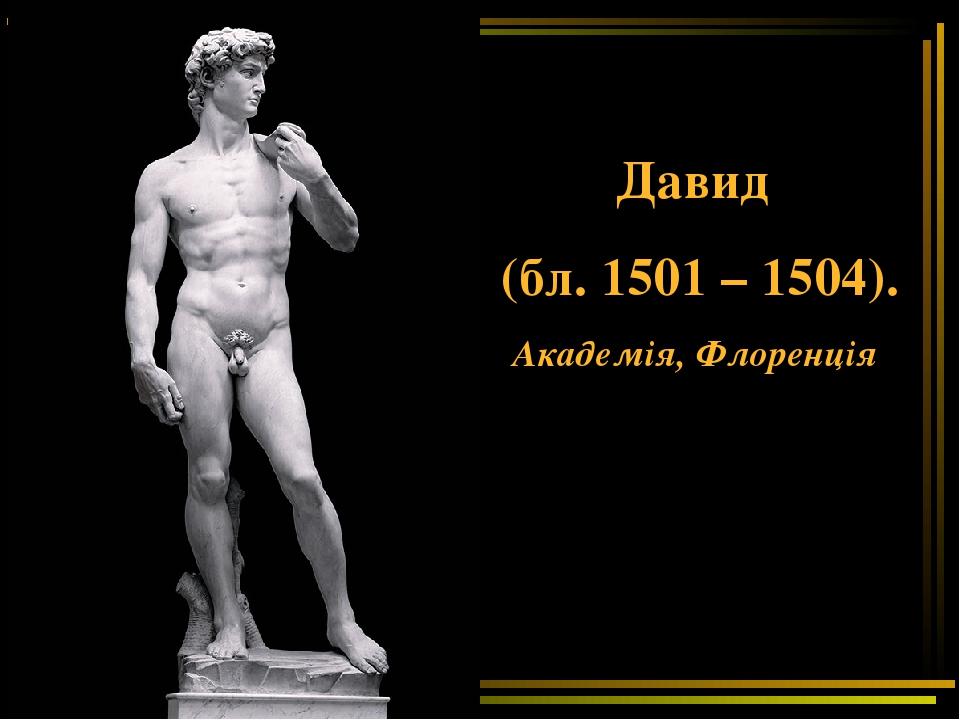 Давид (бл. 1501 – 1504). Академія, Флоренція