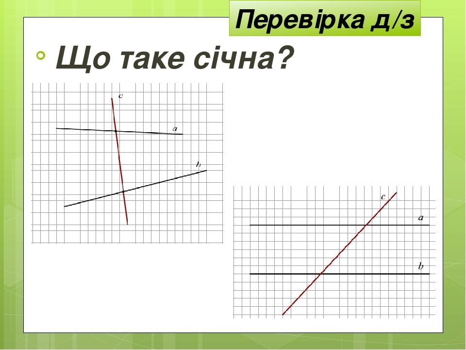 Перевірка д/з Що таке січна?