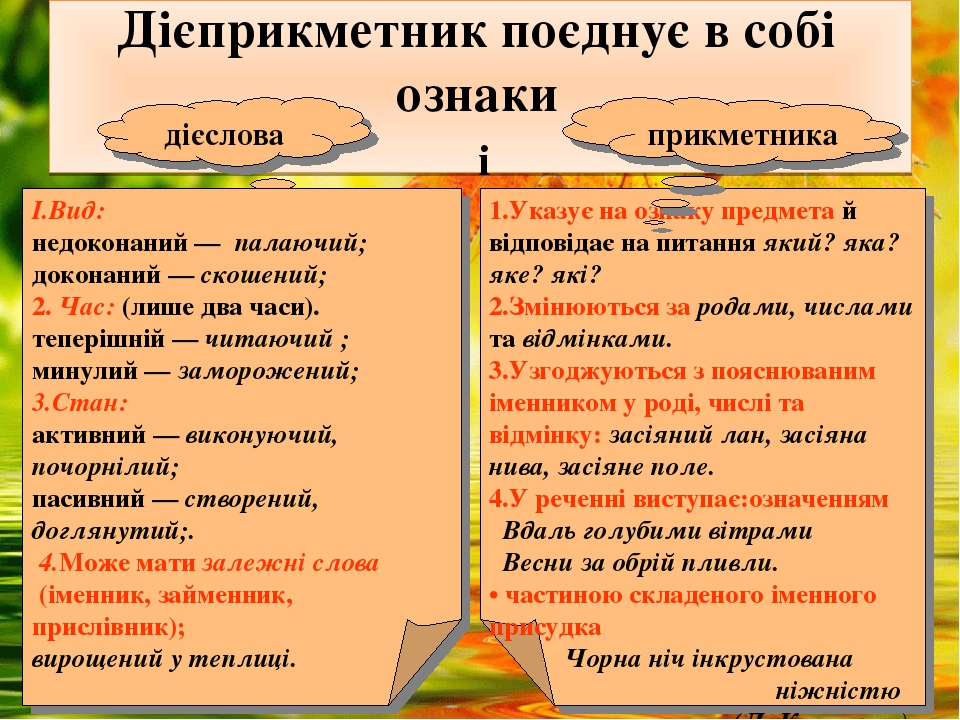 Презентація до уроку "Дієприкметник як особлива форма дієслова"