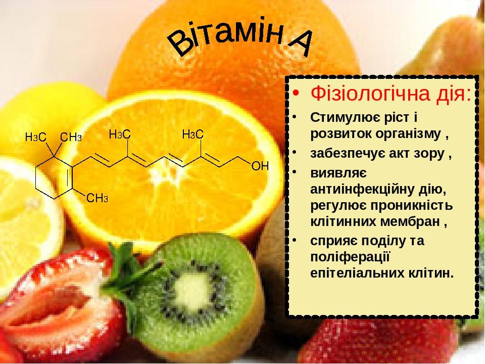 Презентація "Вітаміни" | Презентація. Біологія