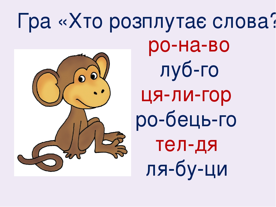 ро-на-во луб-го ця-ли-гор ро-бець-го тел-дя ля-бу-ци Гра «Хто розплутає слова?»