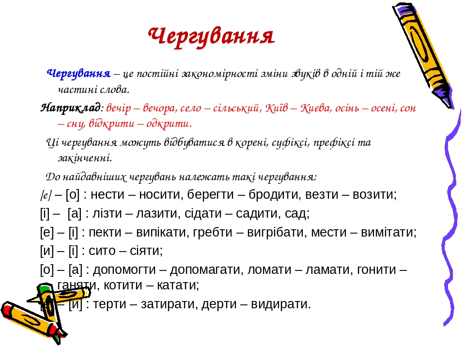 Тема: "Чергування голосних та приголосних звуків"