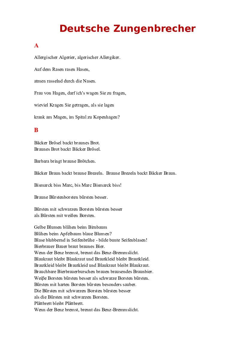 Скоромовки на німецькій мові . Німецька