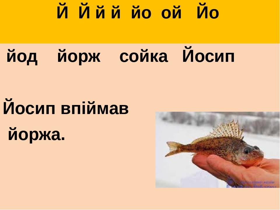 Й Й й й йо ой Йо йод йорж сойка Йосип Йосип впіймав йоржа.