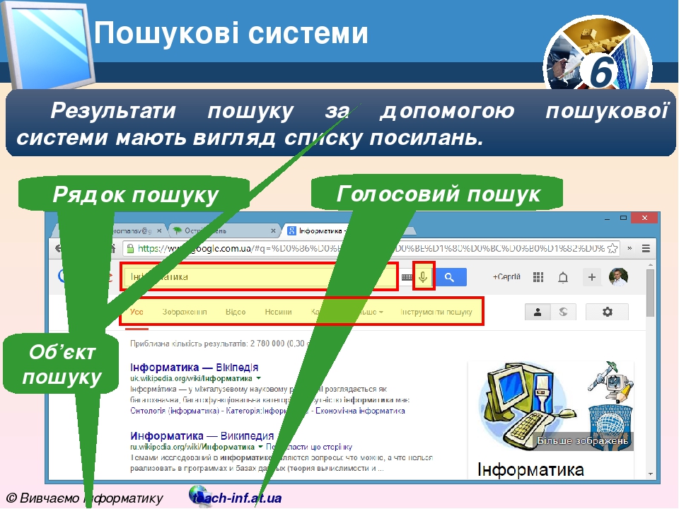 Презентація "Пошук відомостей в Інтернеті"
