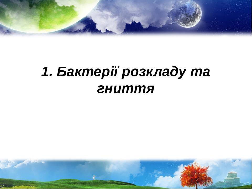 1. Бактерії розкладу та гниття