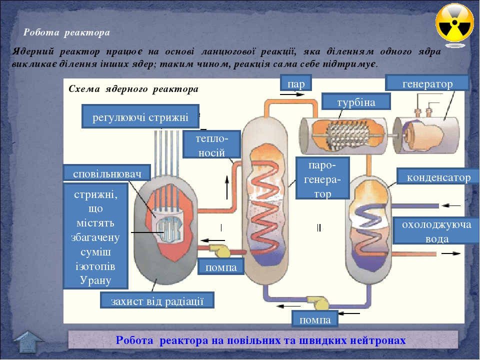 Схема устройства ядерного реактора на медленных нейтронах физика 9 класс